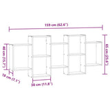 vidaXL Wall Shelf Old Wood 159x18x65 cm Engineered Wood