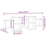 vidaXL Wall Shelf Sonoma Oak 129x18x42 cm Engineered Wood