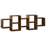 vidaXL Wall Shelf Smoked Oak 129x18x42 cm Engineered Wood