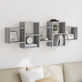 vidaXL Wall Shelf Grey Sonoma 129x18x42 cm Engineered Wood