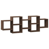 vidaXL Wall Shelf Brown Oak 129x18x42 cm Engineered Wood