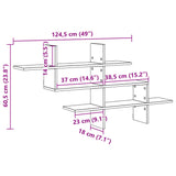 vidaXL Wall Shelf Brown Oak 124.5x18x60.5 cm Engineered Wood