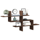 vidaXL Wall Shelf Brown Oak 124.5x18x60.5 cm Engineered Wood