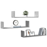 vidaXL Wall Shelves 3 pcs Grey Sonoma 80x18x18 cm Engineered Wood