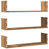 vidaXL Wall Shelves 3 pcs Artisian Oak 80x18x18 cm Engineered Wood