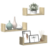 vidaXL Wall Shelf 3 pcs Sonoma Oak Engineered Wood