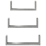 vidaXL Wall Shelf 3 pcs Concrete Grey Engineered Wood