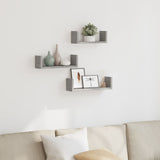 vidaXL Wall Shelf 3 pcs Concrete Grey Engineered Wood