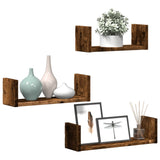 vidaXL Wall Shelf 3 pcs Smoked Oak Engineered Wood