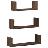 vidaXL Wall Shelf 3 pcs Brown Oak Engineered Wood