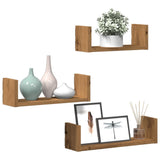 vidaXL Wall Shelf 3 pcs Artisian Oak Engineered Wood