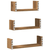 vidaXL Wall Shelf 3 pcs Artisian Oak Engineered Wood