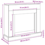 vidaXL Fireplace Surround Old Wood 100x30x87.5 cm Engineered Wood