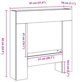 vidaXL Fireplace Surround Concrete Grey 81x18x82 cm Engineered Wood