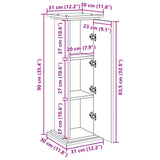 vidaXL Display Stand with Storage Black 31x30x90 cm Engineered Wood