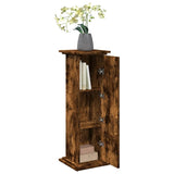 vidaXL Display Stand with Storage Smoked Oak 31x30x90 cm Engineered Wood