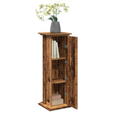 vidaXL Display Stand with Storage Old Wood 31x30x90 cm Engineered Wood