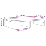 vidaXL Monitor Stand Concrete Grey 50x27x10 cm Engineered Wood