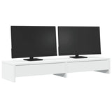 vidaXL Monitor Stand with Drawers White 100x27x15 cm Engineered Wood