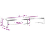 vidaXL Monitor Stand with Drawers White 100x27x15 cm Engineered Wood