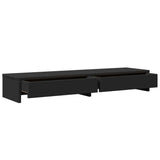 vidaXL Monitor Stand with Drawers Black 100x27x15 cm Engineered Wood