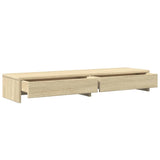 vidaXL Monitor Stand with Drawers Sonoma Oak 100x27x15 cm Engineered Wood