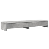 vidaXL Monitor Stand with Drawers Concrete Grey 100x27x15 cm Engineered Wood