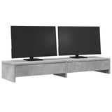 vidaXL Monitor Stand with Drawers Concrete Grey 100x27x15 cm Engineered Wood