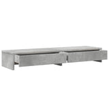 vidaXL Monitor Stand with Drawers Concrete Grey 100x27x15 cm Engineered Wood