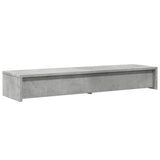 vidaXL Monitor Stand with Drawers Concrete Grey 100x27x15 cm Engineered Wood