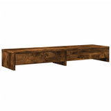 vidaXL Monitor Stand with Drawers Smoked Oak 100x27x15 cm Engineered Wood