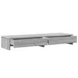 vidaXL Monitor Stand with Drawers Grey Sonoma 100x27x15 cm Engineered Wood