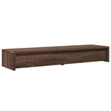 vidaXL Monitor Stand with Drawers Brown Oak 100x27x15 cm Engineered Wood