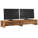 vidaXL Monitor Stand with Drawers Old Wood 100x27x15 cm Engineered Wood