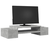 vidaXL Monitor Stand with Storage Concrete Grey 70x27x15 cm Engineered Wood