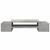 vidaXL Monitor Stand with Storage Concrete Grey 70x27x15 cm Engineered Wood