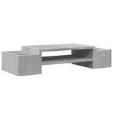 vidaXL Monitor Stand with Storage Concrete Grey 70x27x15 cm Engineered Wood