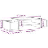 vidaXL Monitor Stand with Storage Concrete Grey 70x27x15 cm Engineered Wood