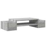 vidaXL Monitor Stand with Storage Grey Sonoma 70x27x15 cm Engineered Wood