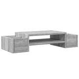 vidaXL Monitor Stand with Storage Grey Sonoma 70x27x15 cm Engineered Wood