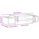 vidaXL Monitor Stand with Storage Grey Sonoma 70x27x15 cm Engineered Wood