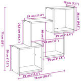 vidaXL Wall Cabinet 78x18x71 cm White Engineered Wood