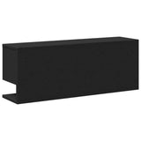 vidaXL Wall Cabinet 80x20x30 cm Black Engineered Wood