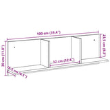 vidaXL Wall Cabinet 100x16.5x30 cm White Engineered Wood