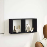 vidaXL Wall Cabinet 60x16x30 cm Black Engineered Wood