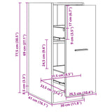 vidaXL Apothecary Cabinet White 30x41x77.5 cm Engineered Wood