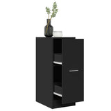 vidaXL Apothecary Cabinet Black 30x41x77.5 cm Engineered Wood