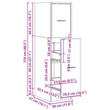 vidaXL Apothecary Cabinet White 30x41x118 cm Engineered Wood