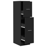 vidaXL Apothecary Cabinet Black 30x41x118 cm Engineered Wood