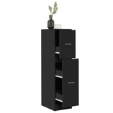 vidaXL Apothecary Cabinet Black 30x41x118 cm Engineered Wood